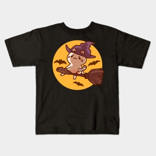 Halloween Booty Witch Cat Kids T-Shirt